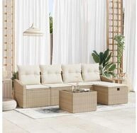 vidaXL Gartensofa, Sofa Set mit Kissen 5 pcs Poly-Rattan