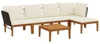 vidaXL Sofaelement 6 stk. Massives nholz & Seil Natur (6 St)