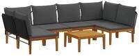 vidaXL Sofaelement 7 stk. Massives nholz & Seil Natur (7 St)