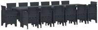 vidaXL Garten-Essgruppe, Garten Essgruppe 15 pcs Anthrazit Polt Rattan