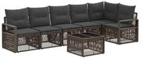 vidaXL Gartenlounge-Set Gartensofa-set 7 stk. Grau Poly-Rattan, (7-tlg)