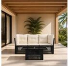 vidaXL Gartenlounge-Set vidaXL Gartensofa-set 4 stk. Schwarz Poly-Rattan