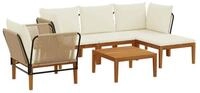 vidaXL Sofaelement 6 stk. Massives nholz & Seil Natur (6 St)