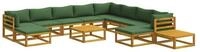 vidaXL Gartenlounge-Set Sofa-Set 12 stk. Natur Massivholz, (12-tlg)