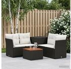 vidaXL Gartenlounge-Set vidaXL Sofa Set 6 stk. Schwarz und Cremewei&szlig;...