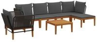 vidaXL Sofaelement 7 stk. Massives nholz & Seil Natur (7 St)