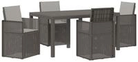 vidaXL Gartenlounge-Set Garten Essgruppe 5 stk. Hellgrau PP, (5-tlg)