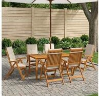 vidaXL Loungeset vidaXL 7-teiliges Garten Essset 6-Sitzer Natur Massivholz...