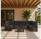 vidaXL Loungeset vidaXL Gartensofa-set 10 stk. Grau Poly-Rattan