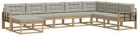 vidaXL Gartenlounge-Set Outdoor-Sofagarnitur 8 stk. Wei&szlig; und Hellgrau, (8-tlg)