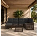 vidaXL Loungeset vidaXL Gartensofa-set 7 stk. Grau und Dunkelgrau Poly-Rattan