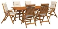 vidaXL Gartenlounge-Set Essgruppe f&uuml;r drau&szlig;en mit Sonnenschirm 8 stk....