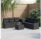 vidaXL Gartenlounge-Set vidaXL Sofa Set 8 stk. Schwarz Polyrattan und Stahl
