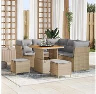 vidaXL Gartenlounge-Set vidaXL Gartensofa-set 8 Stk. 5-Sitzanzahl Beige und...