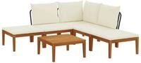vidaXL Sofaelement 6 stk. Massives nholz & Seil Natur (6 St)