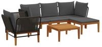 vidaXL Sofaelement 6 stk. Massives nholz & Seil Natur (6 St)