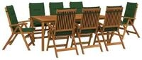 vidaXL Gartenlounge-Set 9-teilige Garten-Essgruppe Natur Massivholz