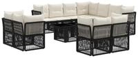 vidaXL Gartensofa Gartensofa-set 12 stk. Schwarz Poly-Rattan, 12 Teile,