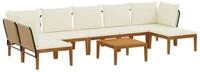 vidaXL Sofaelement 8 stk. Massives nholz & Seil Natur (8 St)