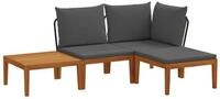 vidaXL Sofaelement 4 stk. Massives nholz & Seil Natur (4 St)