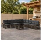 vidaXL Gartenlounge-Set vidaXL Gartensofa-set 10 stk. Grau und Dunkelgrau...