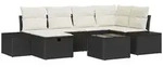 vidaXL Gartenlounge-Set Gartensofa-set 7 stk. Schwarz Poly-Rattan, (7-tlg)...