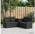 vidaXL Gartenlounge-Set vidaXL Sofa Set 5 stk. Schwarz Polyrattan und Stahl