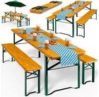 Casaria Bierzeltgarnitur, 4er Set 170cm Klappbar Stabil 3 Teilig 2x Bierbank 1x...