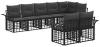 vidaXL Gartenlounge-Set Outdoor-Sofagarnitur 8 stk. Schwarz und Dunkelgrau