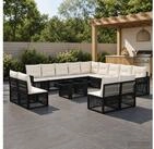 vidaXL Gartenlounge-Set vidaXL Gartensofa-set 14 stk. Schwarz und Cremewei&szlig;