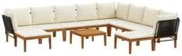 vidaXL Sofaelement 11 stk. Massives nholz & Seil Natur (11 St)