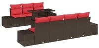 vidaXL Loungesofa Garten-Sofa-Set 8 stk. 7-Sitzanzahl Braun und Rot, 8 Teile