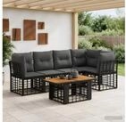 vidaXL Gartenlounge-Set vidaXL Gartensofa-set 6 stk. Schwarz und Dunkelgrau