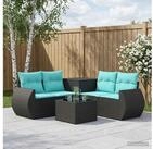 vidaXL Gartenlounge-Set vidaXL Sofa Set 6 stk. Schwarz und Blau Polyrattan und...