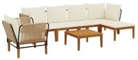 vidaXL Sofaelement 7 stk. Massives nholz & Seil Natur (7 St)