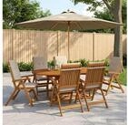 vidaXL Loungeset vidaXL Essgruppe f&uuml;r drau&szlig;en mit Sonnenschirm 8 stk. 6-Sitzer