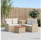 vidaXL Gartenlounge-Set vidaXL Sofa Set 6 stk. Beige und Cremewei&szlig; Polyrattan...