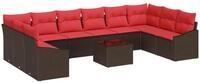 vidaXL Gartenlounge-Set Sofa Set 11 stk. Braun [Synthetisch]: Poly Rattan,...