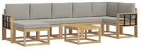 vidaXL Gartenlounge-Set Outdoor-Sofagarnitur 8 stk. Wei&szlig; und Hellgrau, (8-tlg)