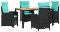 vidaXL Gartenlounge-Set Outdoortisch-Set 5 stk. PE Rattan und...