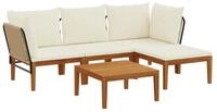vidaXL Sofaelement 5 stk. Massives nholz & Seil Natur (5 St)