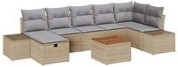 vidaXL Gartenlounge-Set Gartensofa-set 8 stk. Beige Poly Rattan, (8-tlg)