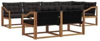 vidaXL Gartenlounge-Set Outdoor-Sofagarnitur 7 stk. Nat&uuml;rlich und Schwarz,...