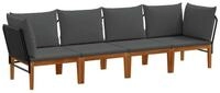 vidaXL Sofaelement 4 stk. Massives nholz & Seil Natur (4 St)