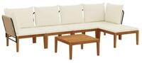 vidaXL Sofaelement 6 stk. Massives nholz & Seil Natur (6 St)