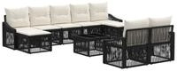 vidaXL Gartenlounge-Set Gartensofa-set 10 stk. Schwarz Poly-Rattan, (10-tlg)