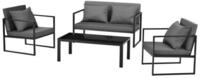 casa.pro Gartenlounge-Set, &raquo;Lerum&laquo; Sitzgruppe Eisen Sitzbank Couchtisch 2x...