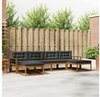 vidaXL Gartenlounge-Set vidaXL Outdoor-Sofagarnitur 6 stk. Natur und Anthrazit