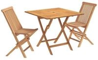 vidaXL Gartenlounge-Set 3-teiliges klappbares Garten Bistro Set Natur Massivholz
