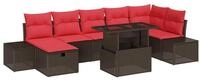 vidaXL Gartenlounge-Set Gartensofa-set 8 stk. Braun Poly-Rattan, (8-tlg)